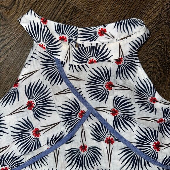 THML Anthropologie Slvlss Top Shirt Blouse L Floral Cold Shoulder Ruffle - Picture 3 of 9